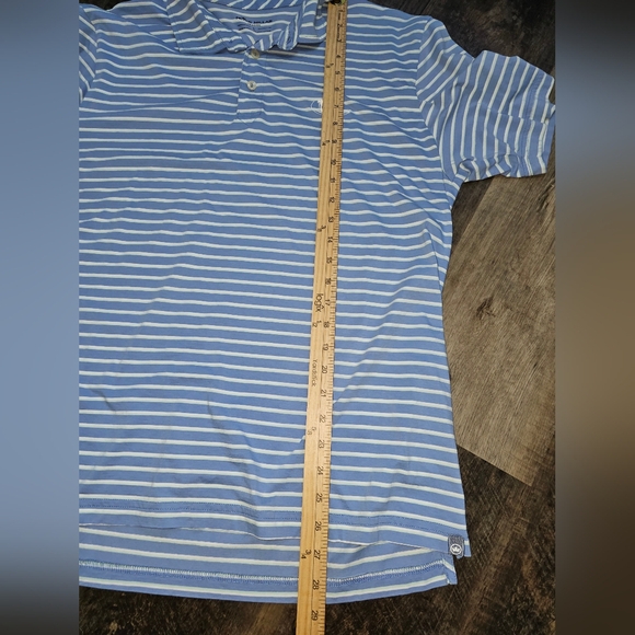 Peter Millar, Men's Size Large, Blue Striped Polo Shirt - Picture 7 of 7